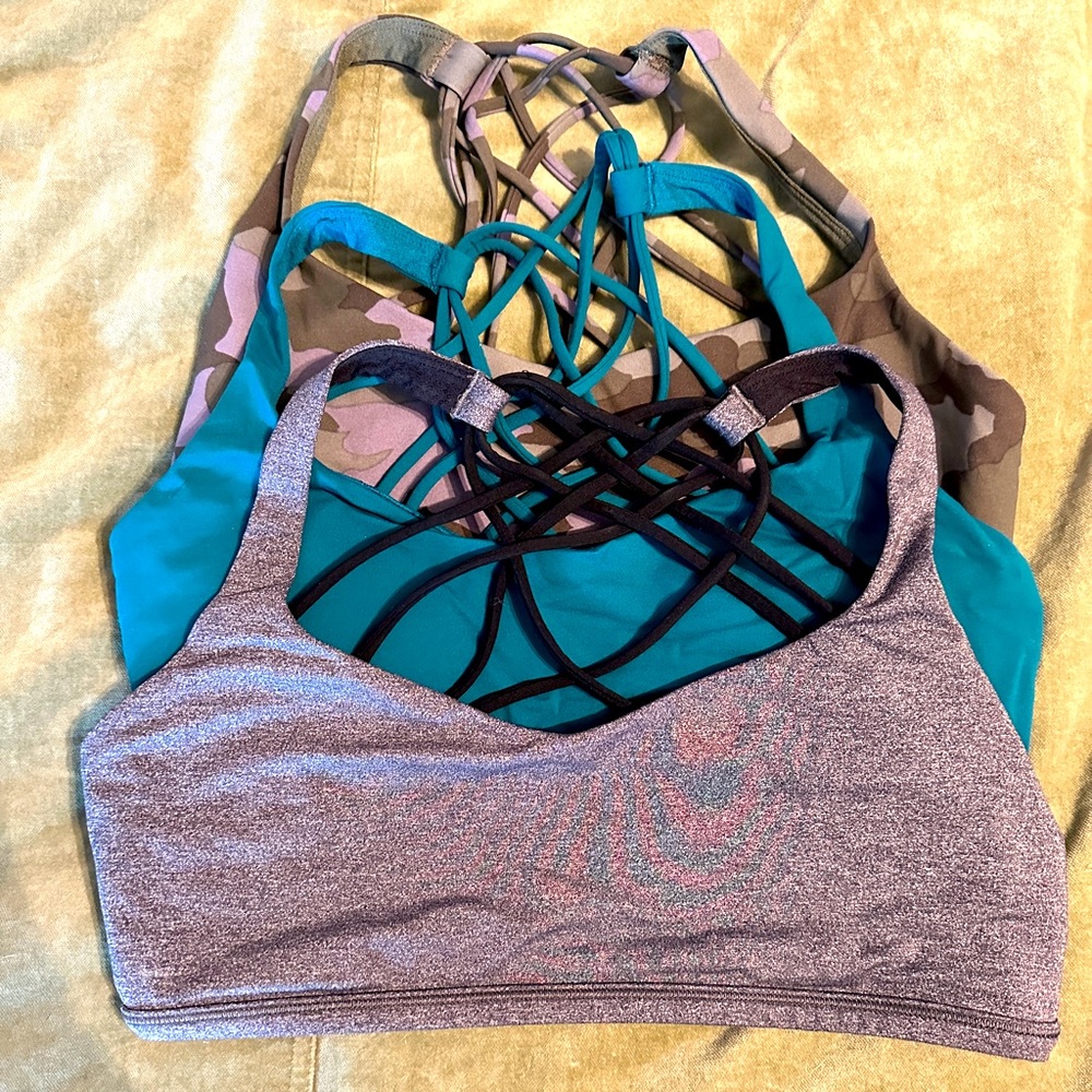 Lululemon LOT free to be wild bra (3 pieces size 8)